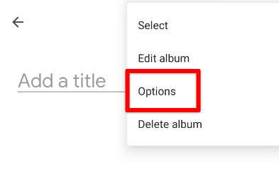 Opening album options