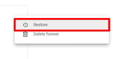 Restoring a file