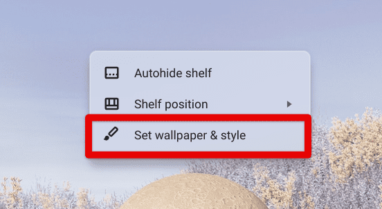 Setting the wallpaper and style