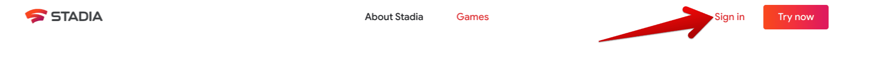 Signing into Stadia with Google Play