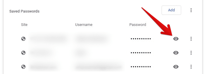 Viewing a particular password