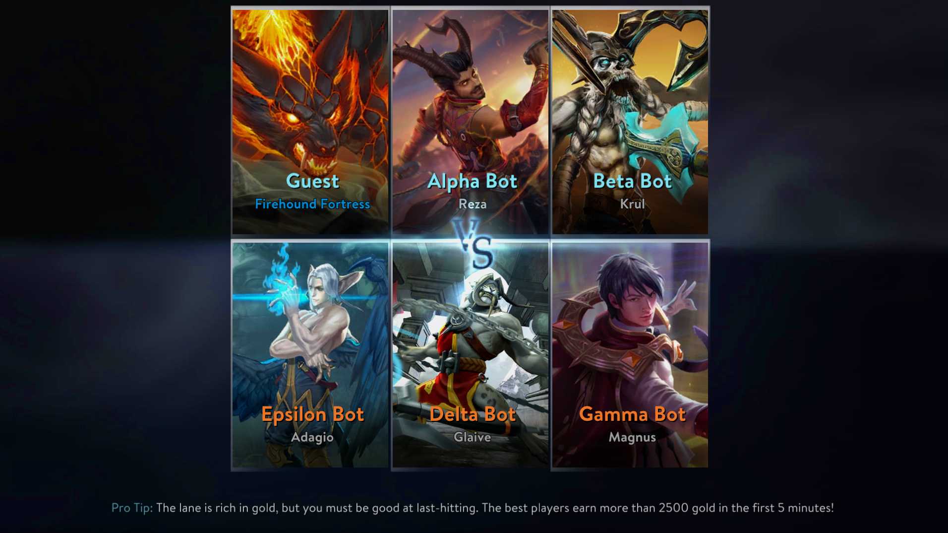 A match being loaded in Vainglory