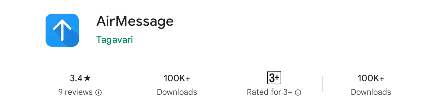 AirMessage app on the Google Play Store