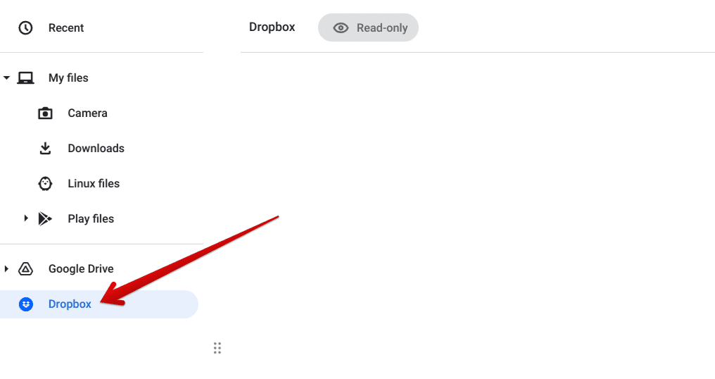 Dropbox folder added to ChromeOS
