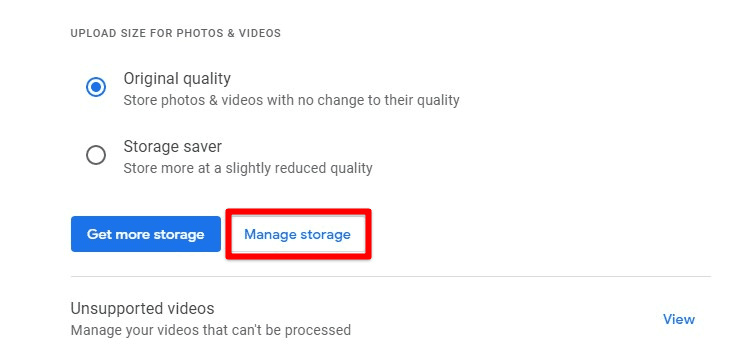 Manage storage
