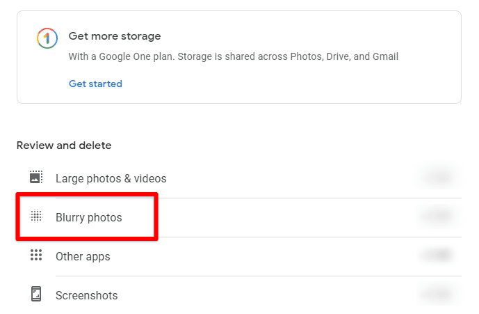 Reviewing Google Photos storage