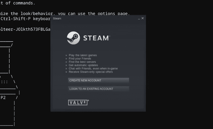 Signing into Steam alpha on ChromeOS