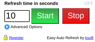 Starting the Easy Auto Refresh extension