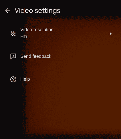 Video settings in the ChromeOS camera app