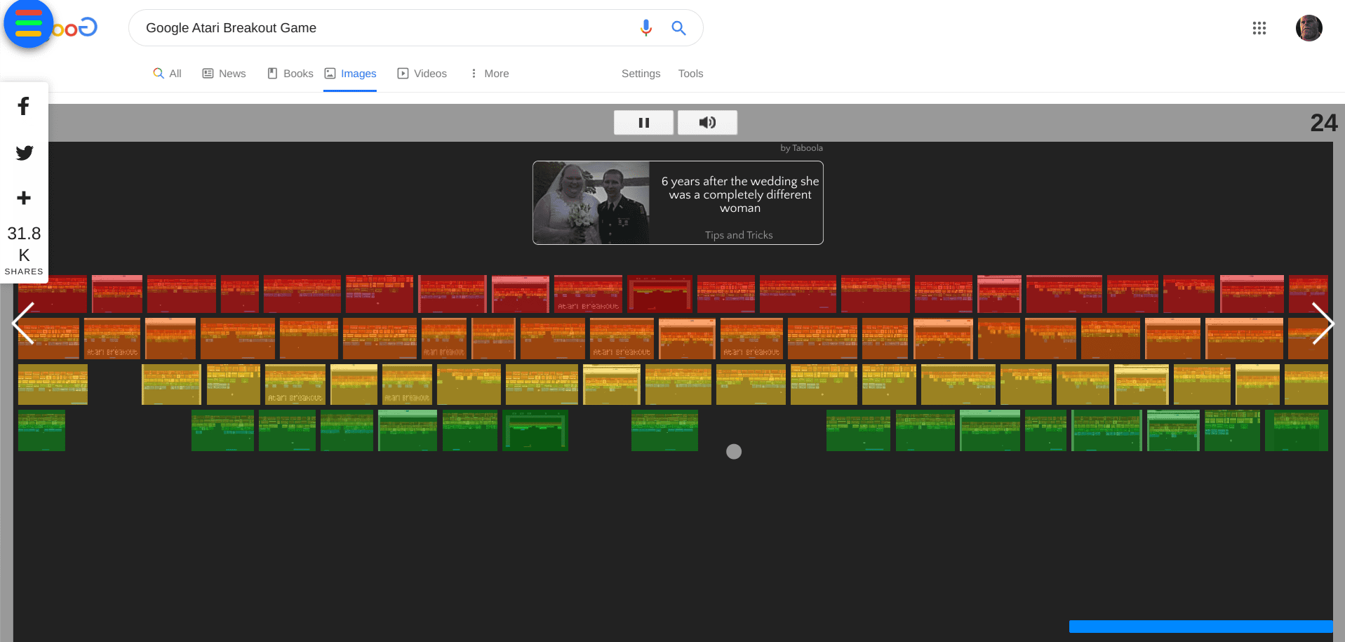 Atari Breakout on Google