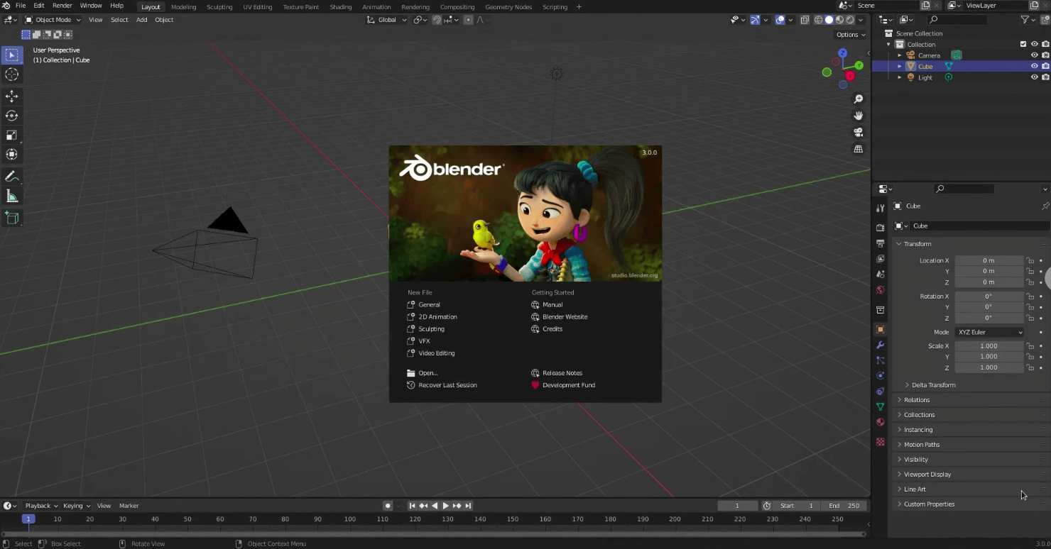 Blender's user interface on ChromeOS