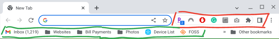 chrome toolbars