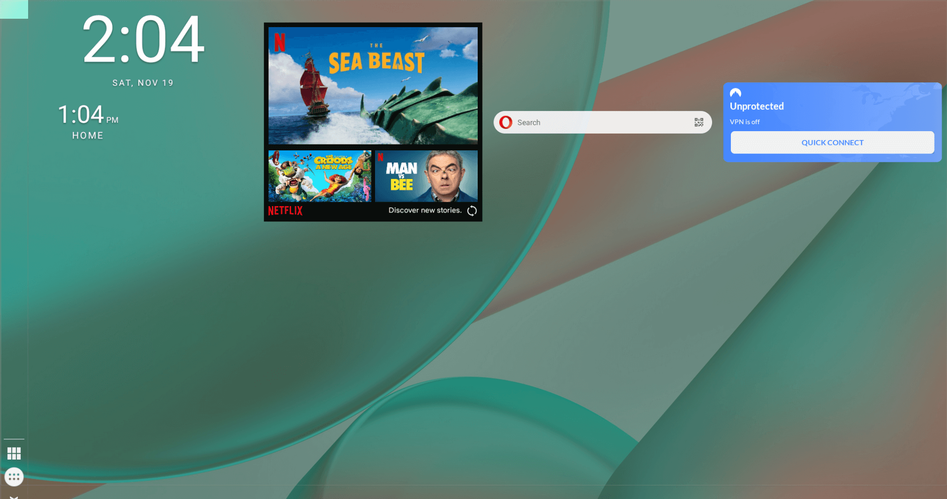 ChromeOS desktop filled with widgets