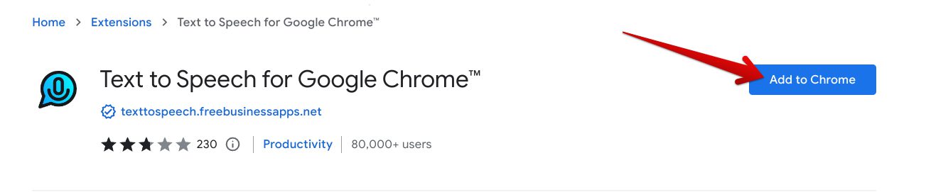 Clicking on the "Add to Chrome" button