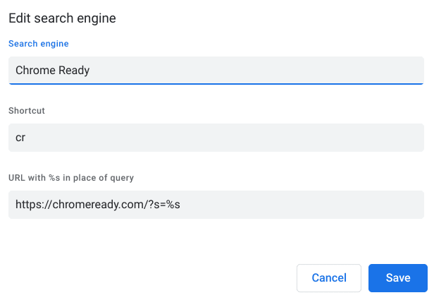 Filling in the Site Search credentials