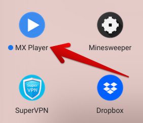 MX Player installed