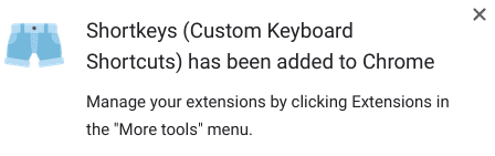 Shortkeys extension installed