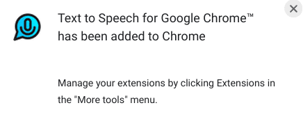 Text to Speech Chrome extension added