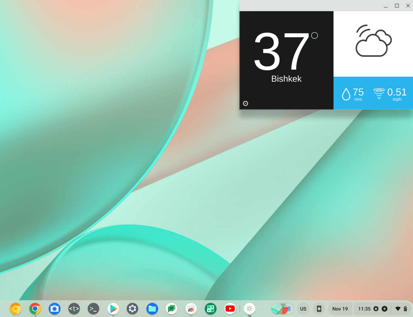 Weather Now widget on ChromeOS