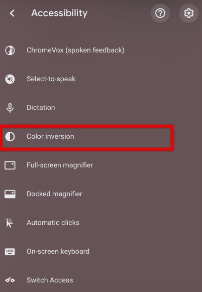 Inverting your ChromeOS colors