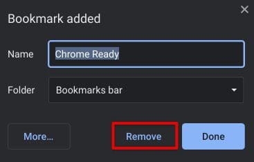 Removing a bookmark