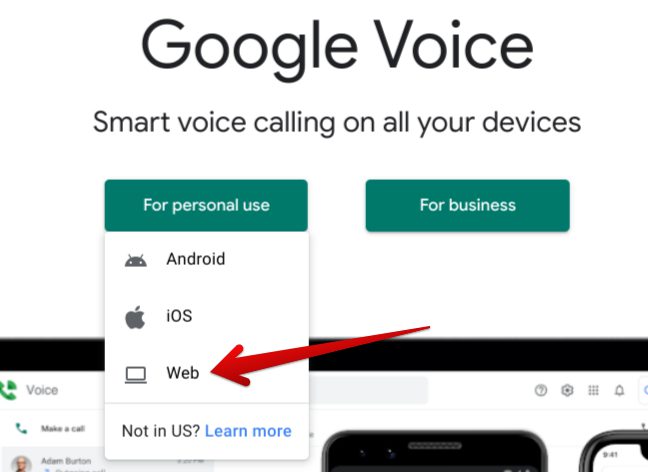 Running Google Voice on the web