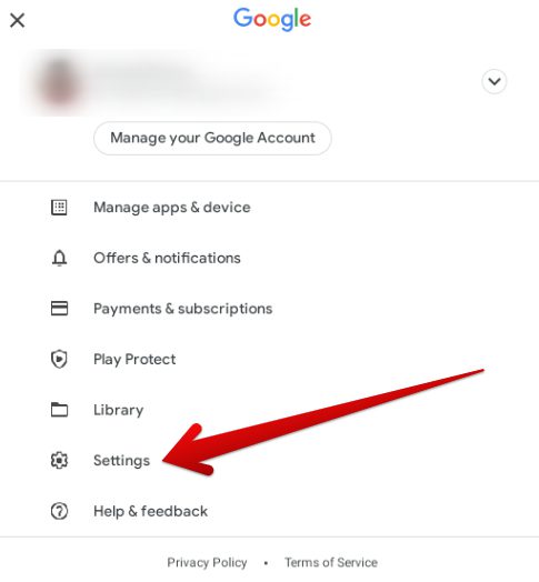Selecting the "Settings" button