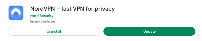 Update available for NordVPN
