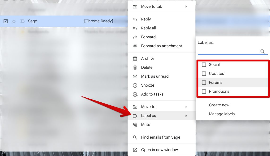 Using a Gmail label