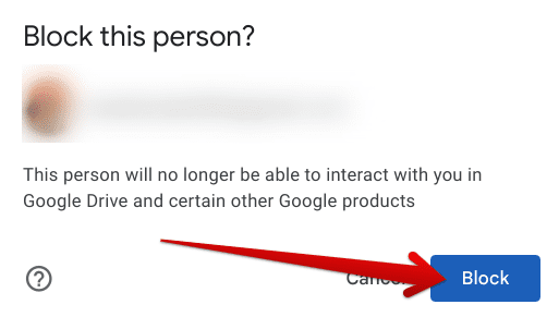 Blocking the spam account in Google Drive