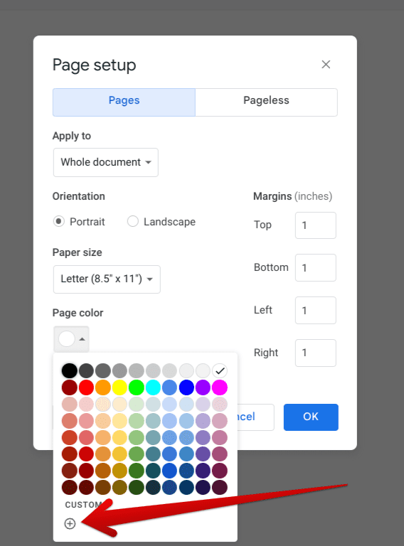 Choosing a custom color