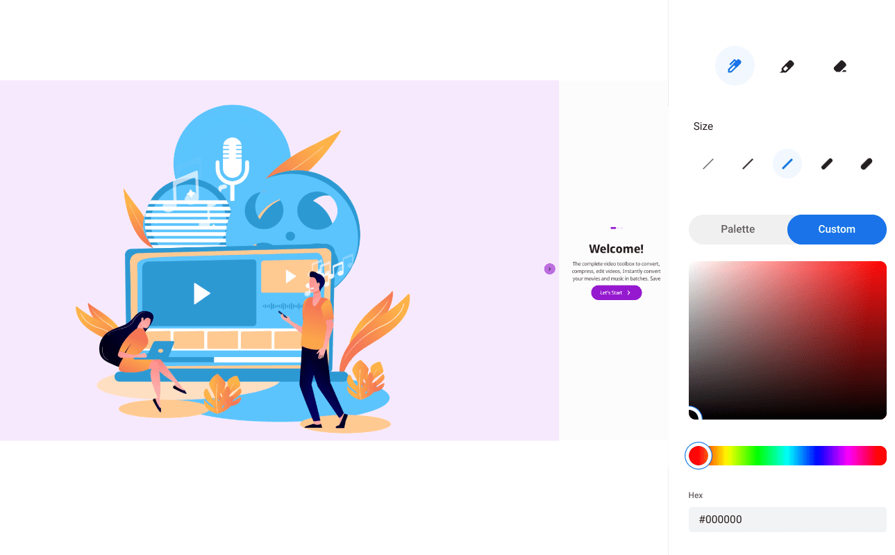 Custom color palette option in the Gallery app