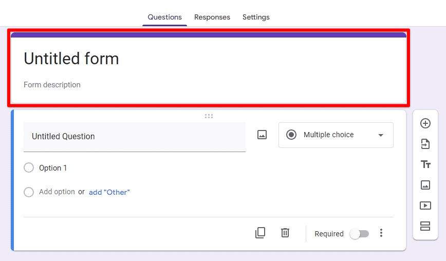 Customizing form title and description