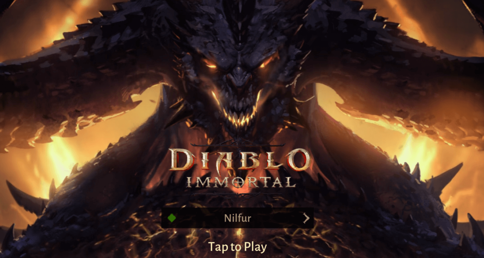 Diablo Immortal's main menu