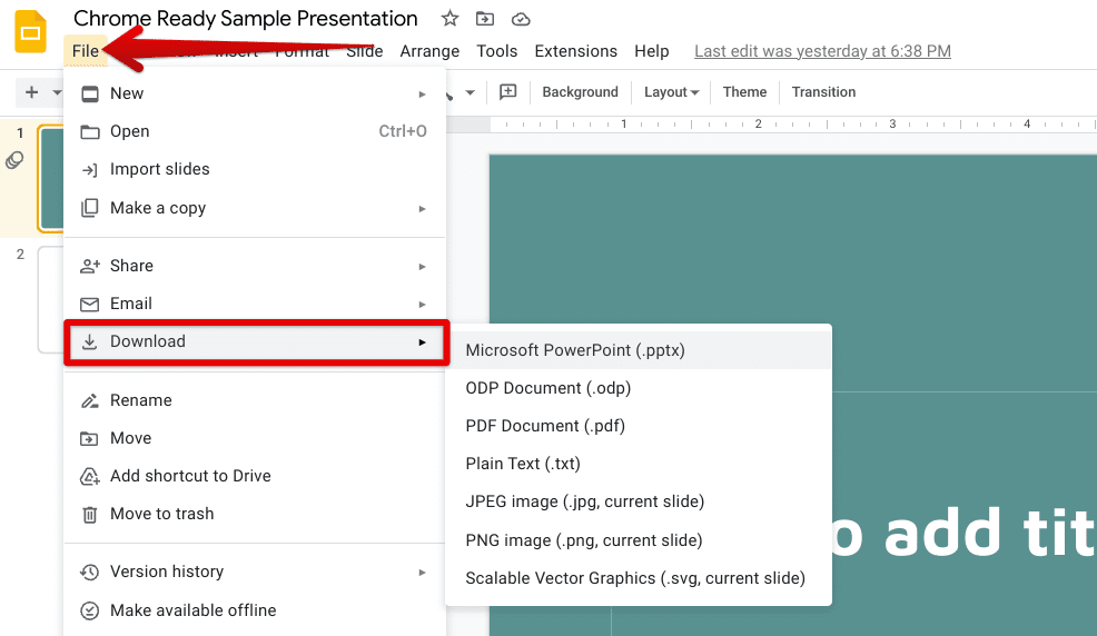 Downloading the Slides file