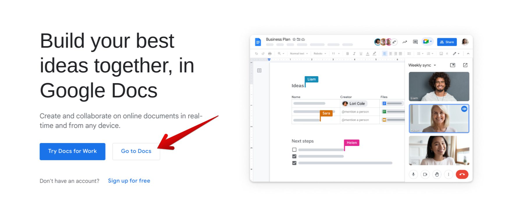 Getting started with Google Docs