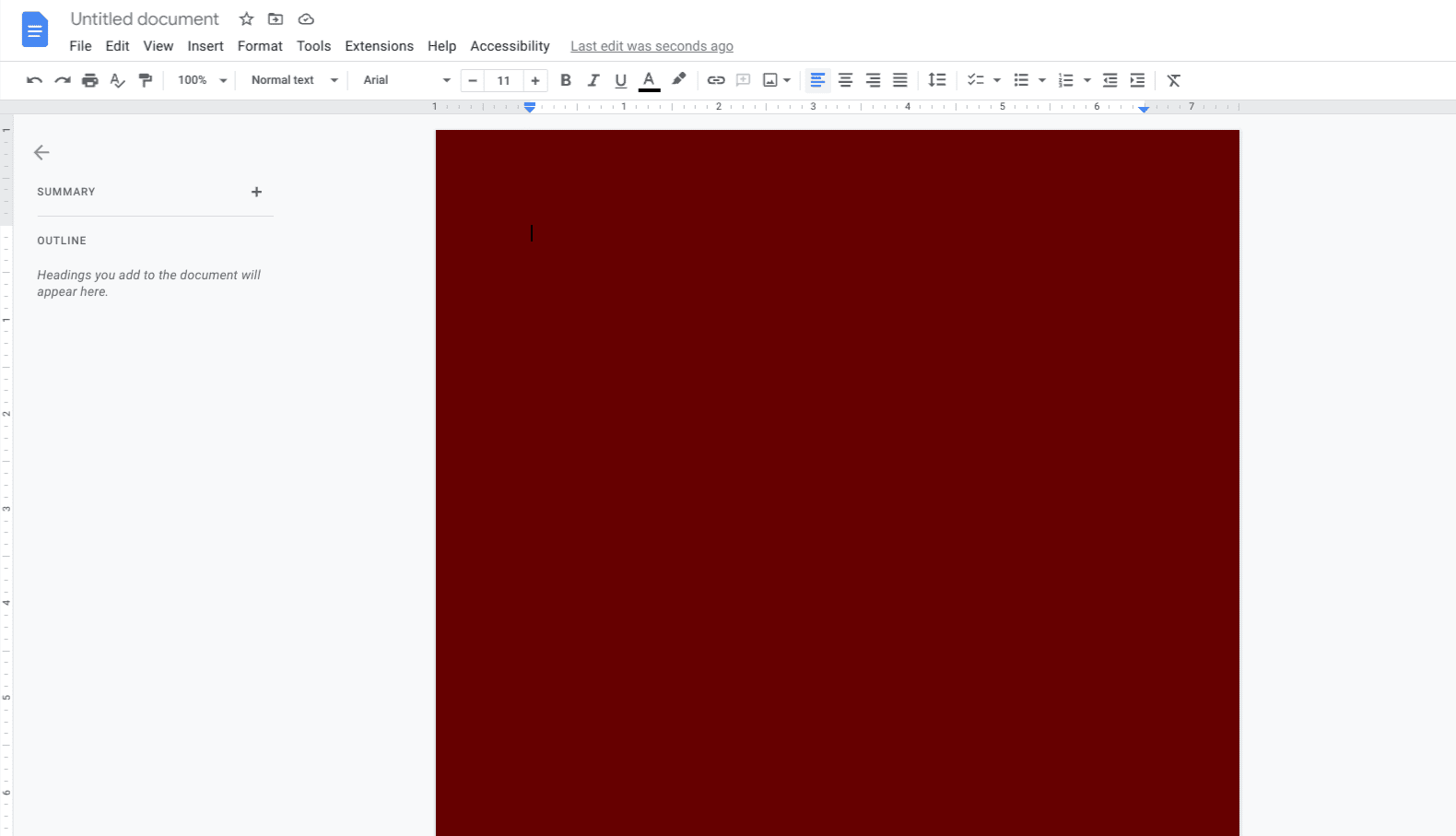 Google Docs page's color switched