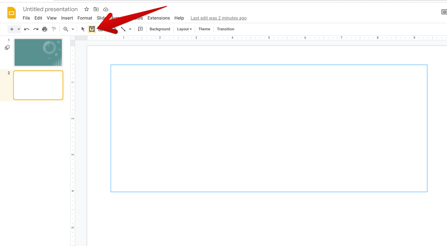 Inserting a text box in Slide
