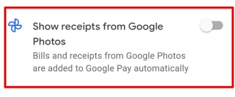 Linking Google Photos to Google Pay