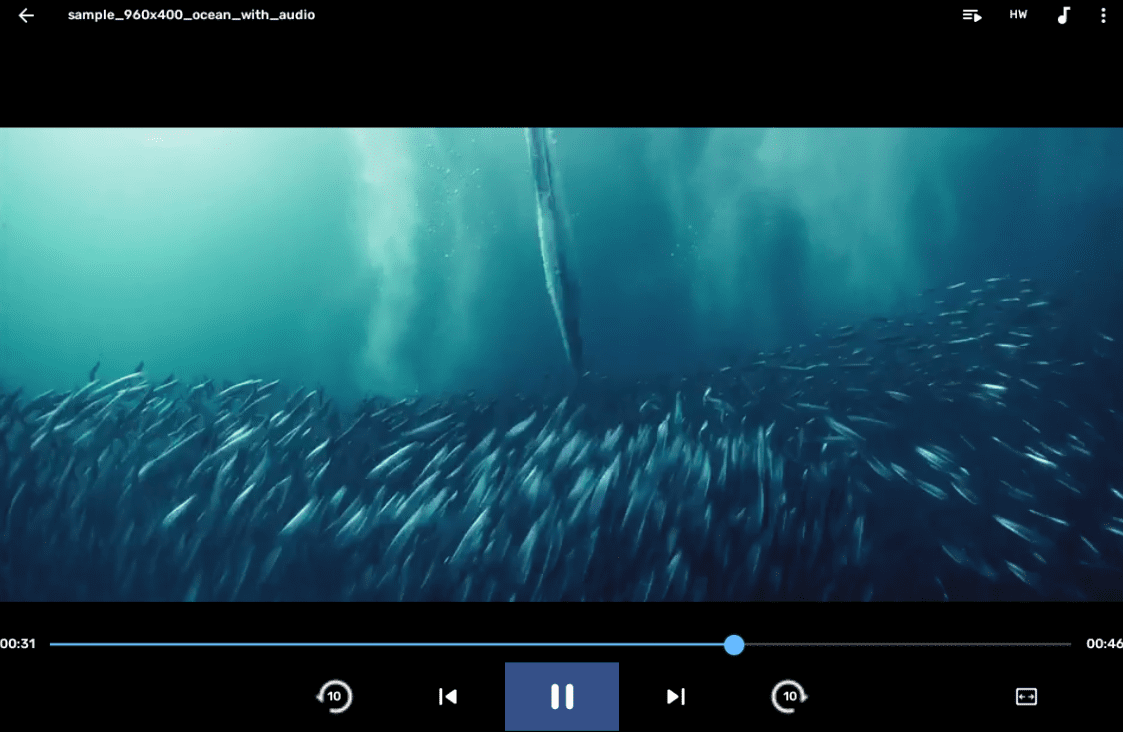 MKV file running in the MX Player