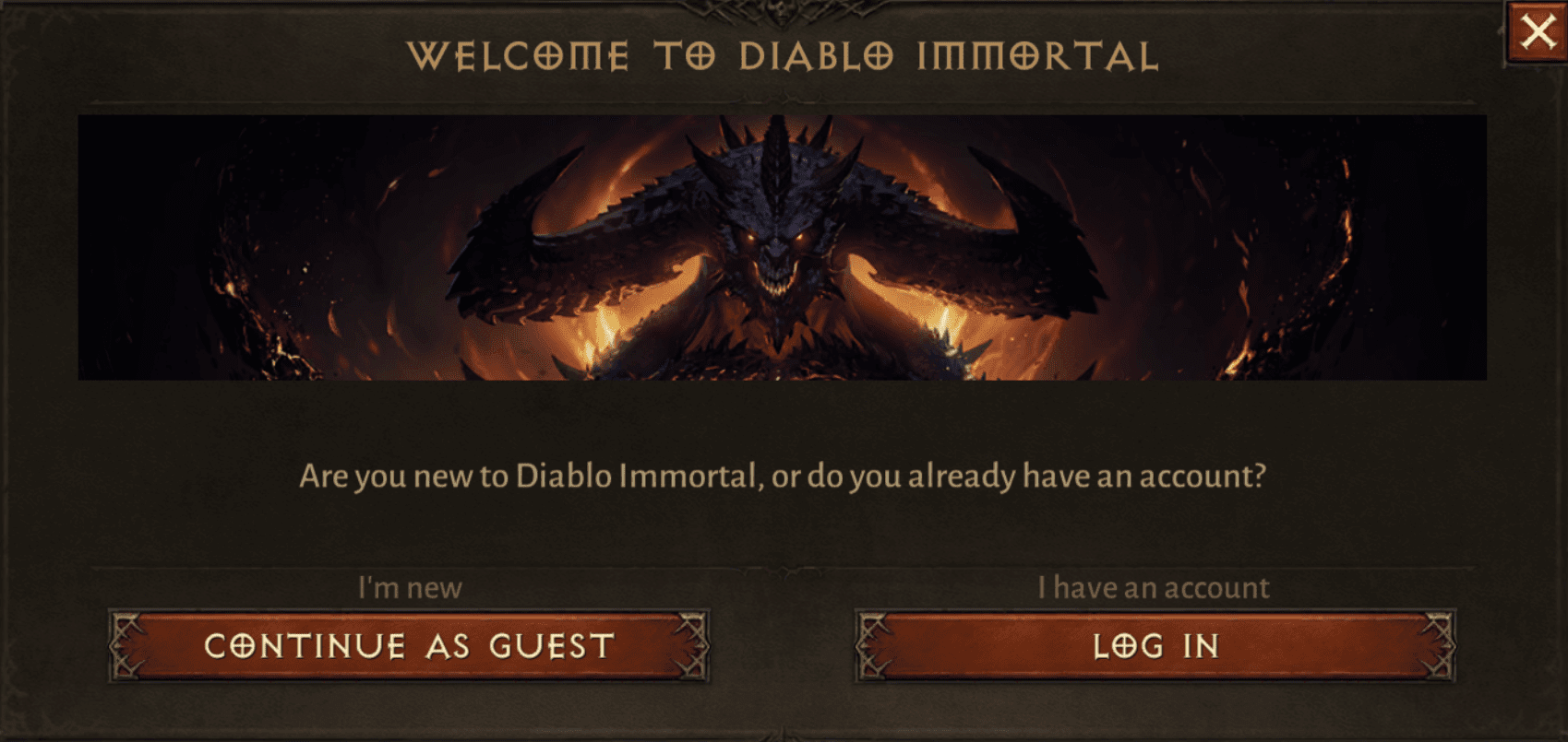 Signing up for Diablo Immortal