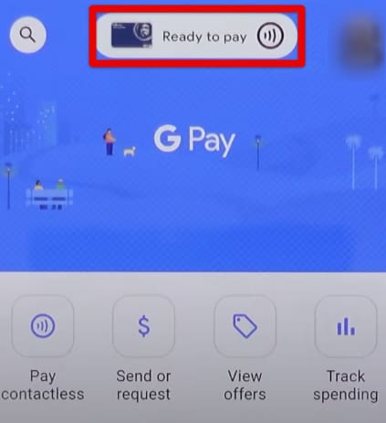 Tapping on the "Ready to pay" option