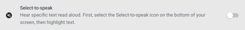 Select-to-speak in ChromeOS
