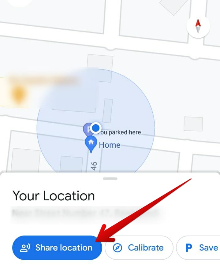 Sharing current location via Maps