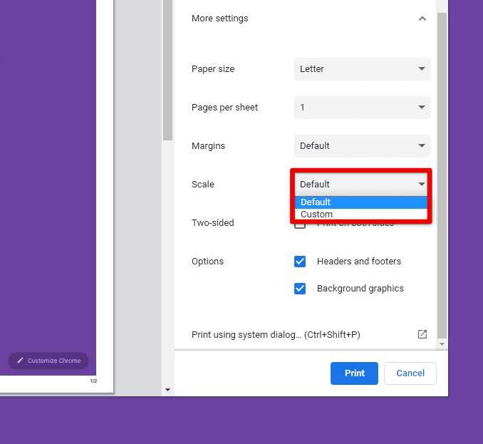 Adjusting scale