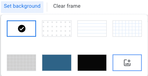 All relevant background options in Jamboard