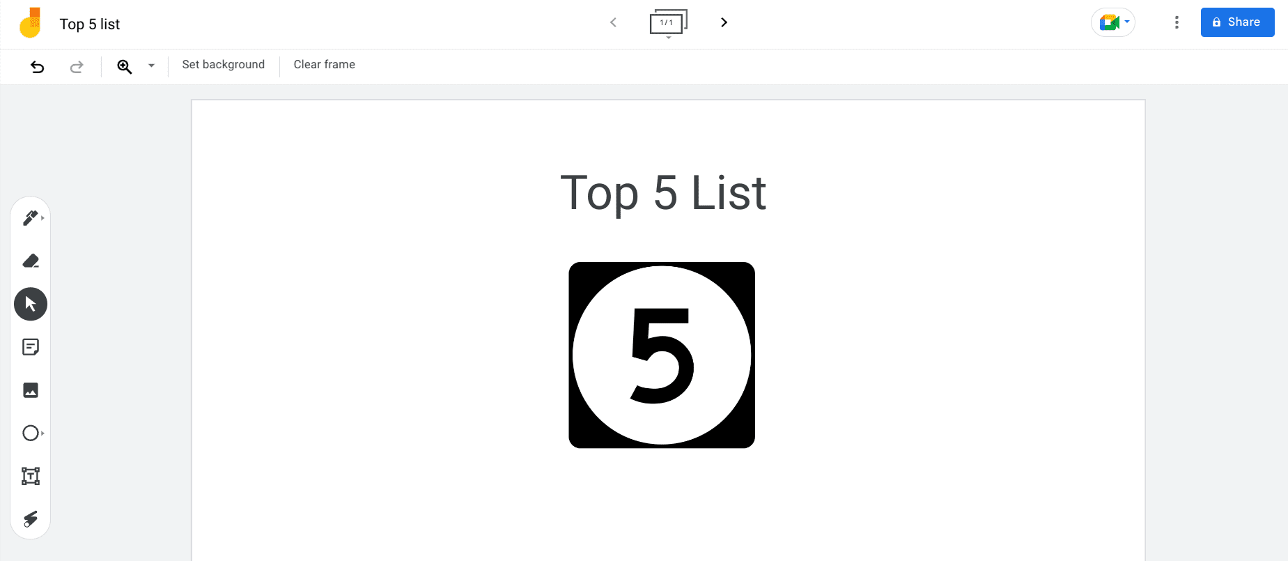 Creating a list of students' top 5 favorite items