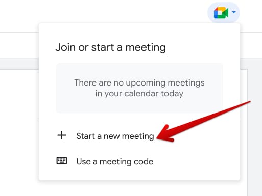 Creating a new meeting in Jamboard