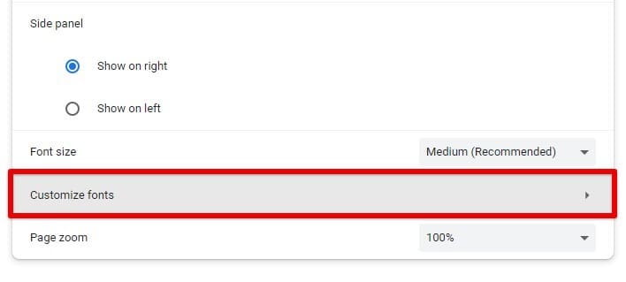 Customizing fonts on Google Chrome