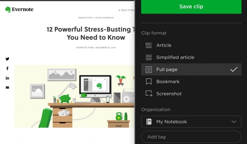 Evernote Web Clipper